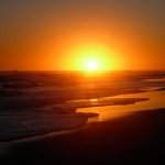 Unico atardecer en el mar de la costa atlántica